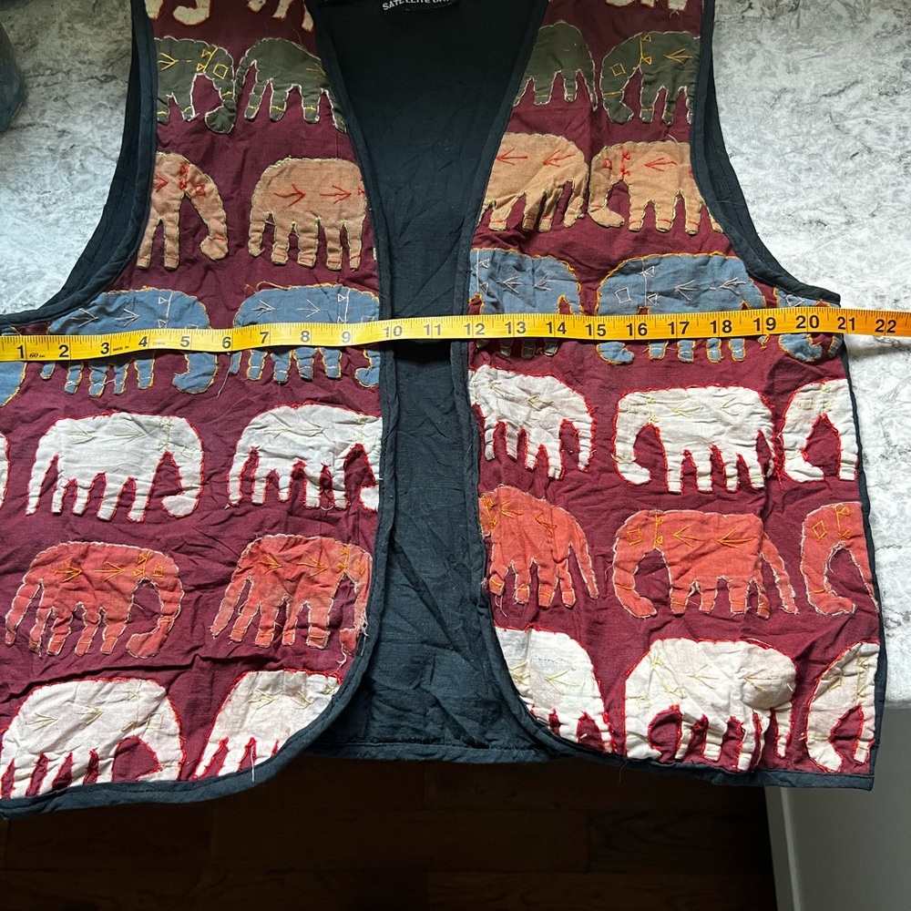 Boho Appliqué Elephant Patterned Vest - Picture 8 of 8